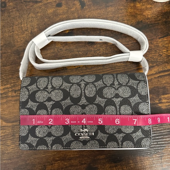 Coach Anna Foldover Clutch Crossbody Bag Signature Canvas - Picture 8 of 12
